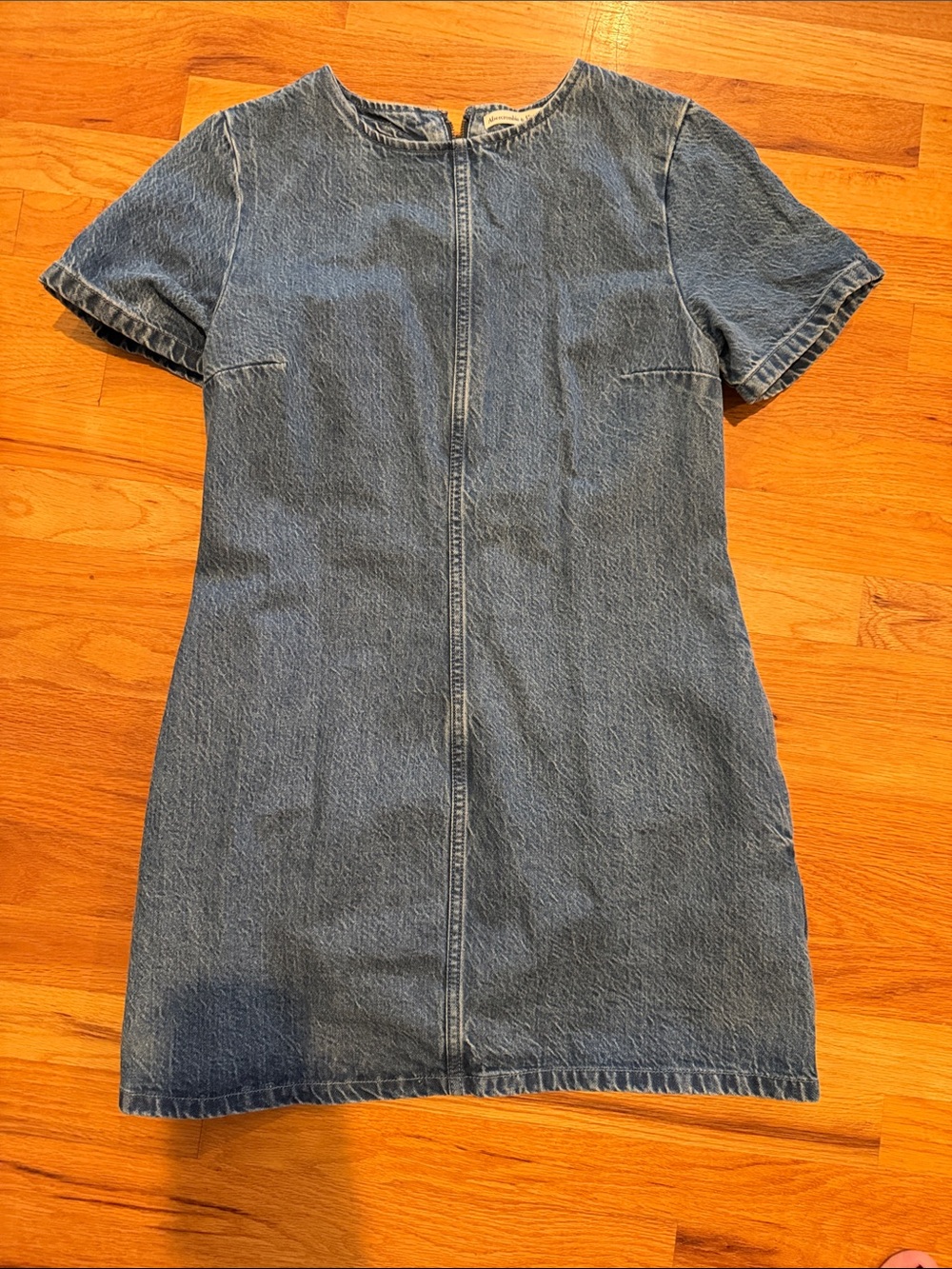 Abercrombie & Fitch Washed Denim Mini Dress - Blue